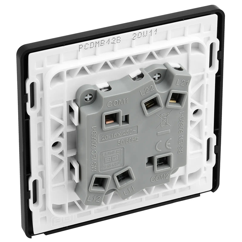 BG Electrical Evolve Matt Black - Double, 2 way switch