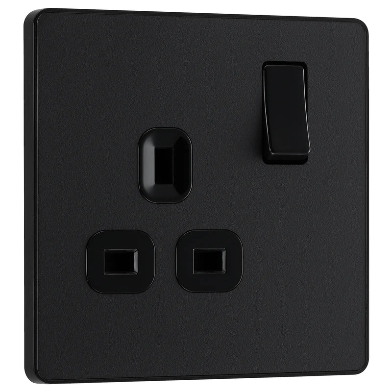BG Electrical Evolve Matt Black - Single, switched, single pole