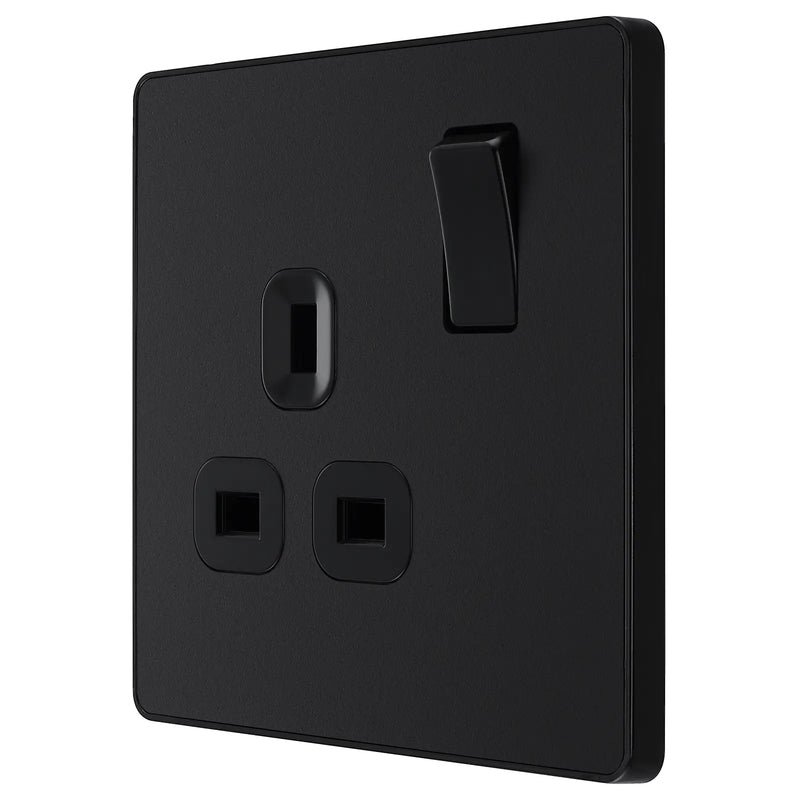 BG Electrical Evolve Matt Black - Single, switched, single pole