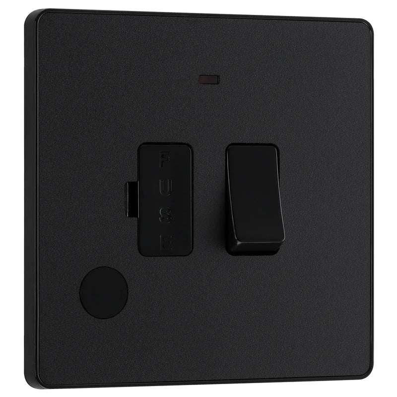 BG Electrical Evolve Matt Black - Switched and fused with indicator