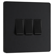 BG Electrical Evolve Matt Black - Triple, 2 way switch