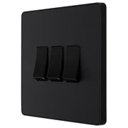 BG Electrical Evolve Matt Black - Triple, 2 way switch
