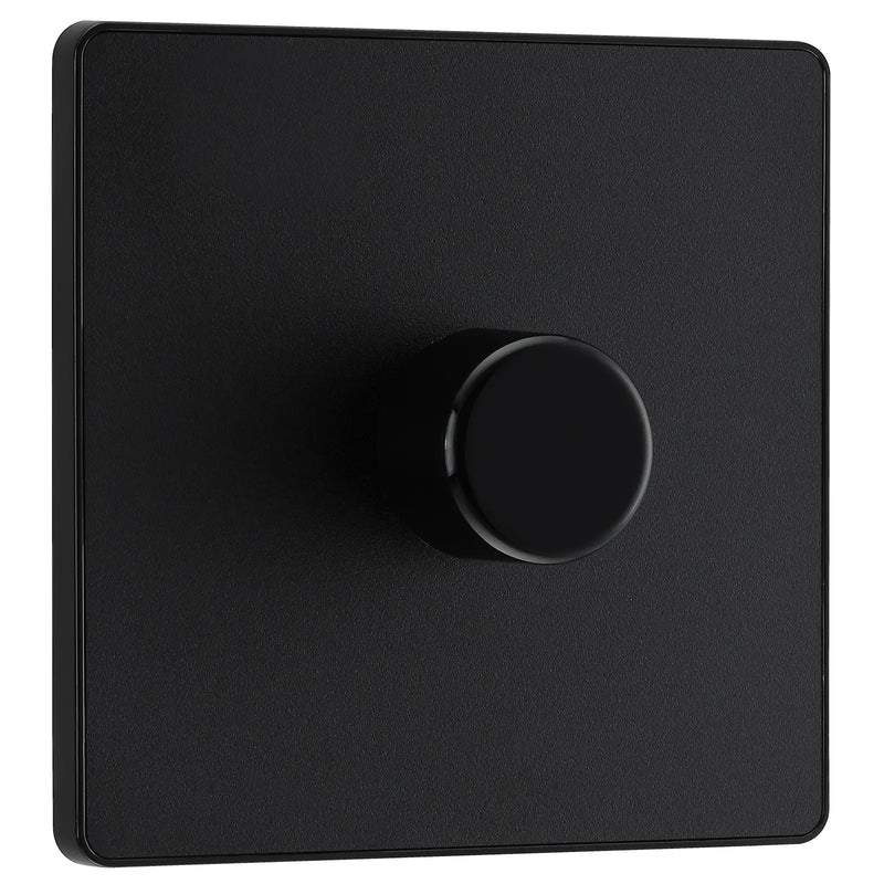 BG Electrical Evolve Matt Black - Single, 2 way push 200W