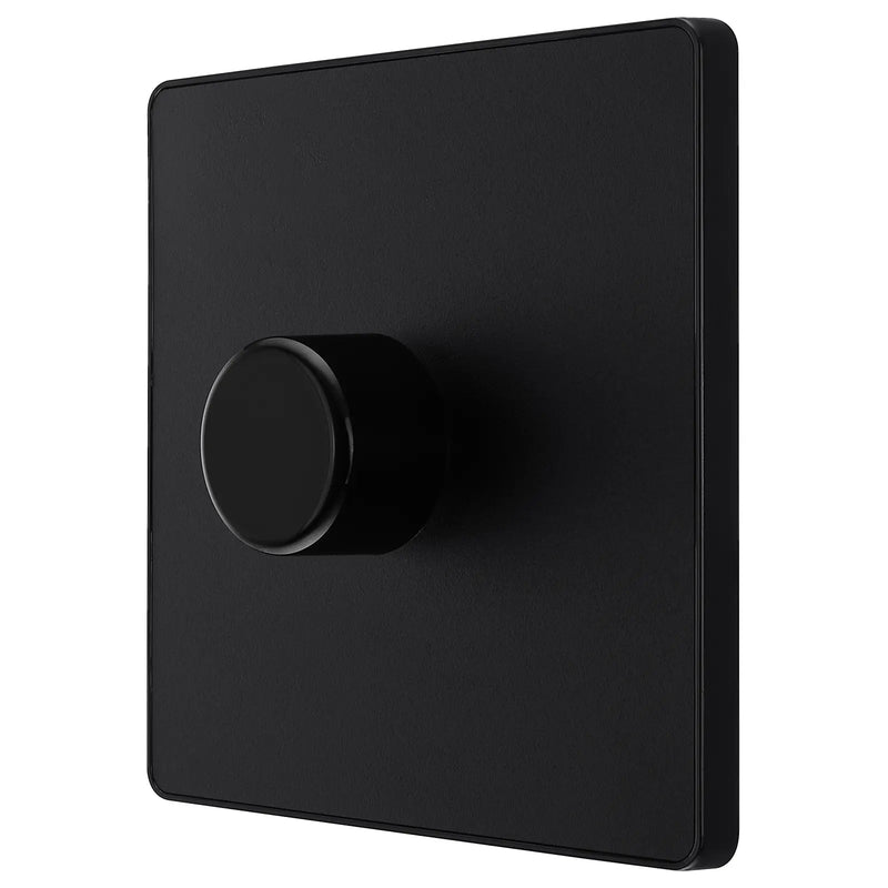 BG Electrical Evolve Matt Black - Single, 2 way push 200W