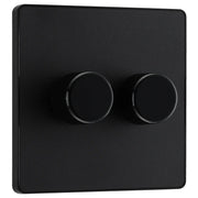 BG Electrical Evolve Matt Black - Double, 2 way push 200W