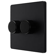 BG Electrical Evolve Matt Black - Double, 2 way push 200W