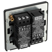 BG Electrical Evolve Matt Black - Double, 2 way push 200W