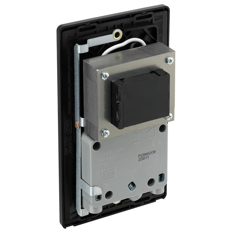 BG Electrical Evolve Matt Black - Double switched, double pole