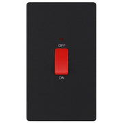 BG Electrical Evolve Matt Black - 45A, double pole, large plate, with indicator