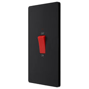 BG Electrical Evolve Matt Black - 45A, double pole, large plate, with indicator