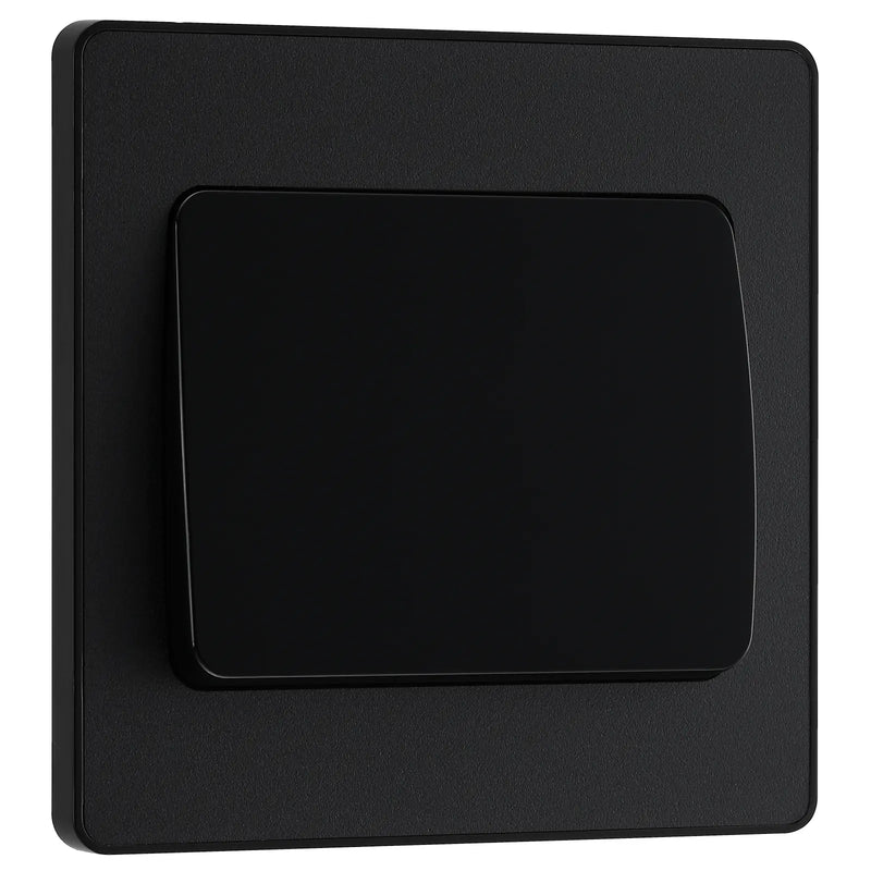 BG Electrical Evolve Matt Black - Single, 2 way switch, wide rocker