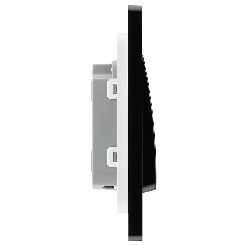 BG Electrical Evolve Matt Black - Single, 2 way switch, wide rocker