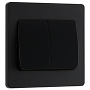 BG Electrical Evolve Matt Black - Double, 2 way switch, wide rocker