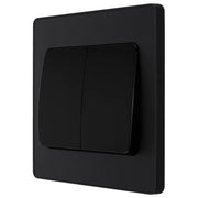 BG Electrical Evolve Matt Black - Double, 2 way switch, wide rocker
