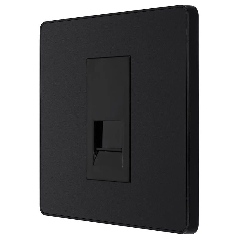 BG Electrical Evolve Matt Black - Single, telephone socket, master