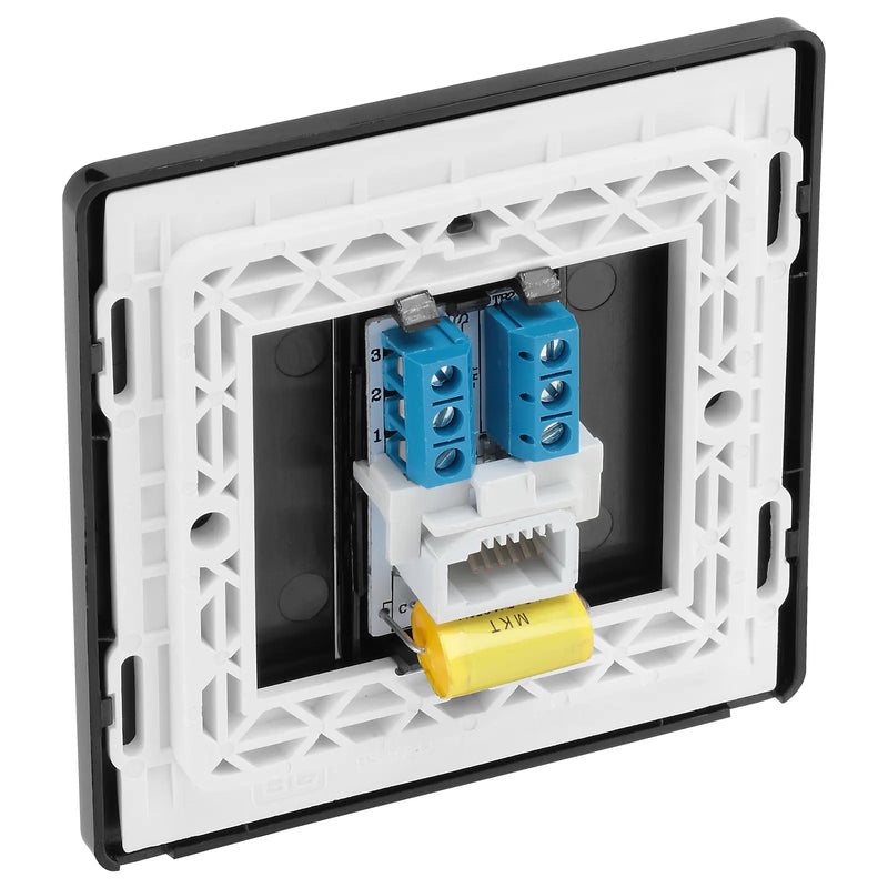 BG Electrical Evolve Matt Black - Single, telephone socket, master