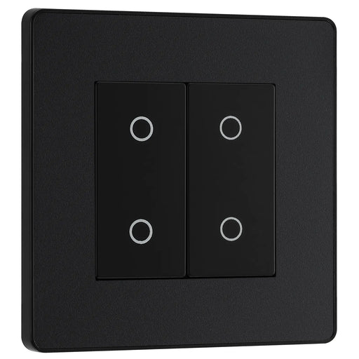 BG Electrical Evolve Matt Black - Double, 2 way touch, 200W, master