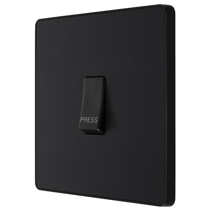 BG Electrical Evolve Matt Black - Single, bell push switch