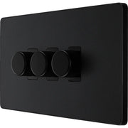 BG Electrical Evolve Matt Black - Triple, 2 way push 200W