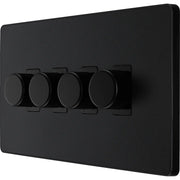 BG Electrical Evolve Matt Black - Quadruple, 2 way push 200W