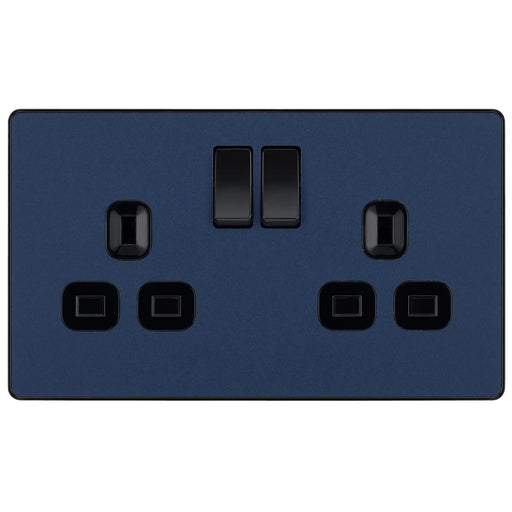 BG Electrical Evolve Matt Blue - Double, switched, single pole