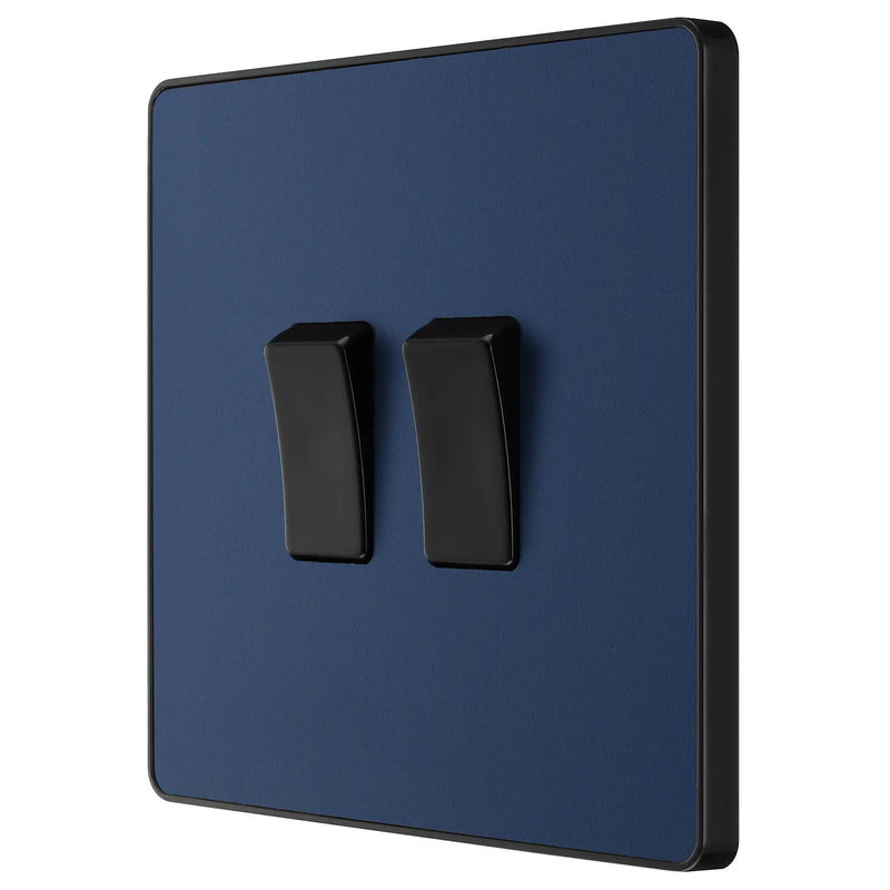 BG Electrical Evolve Matt Blue - Double, 2 way switch