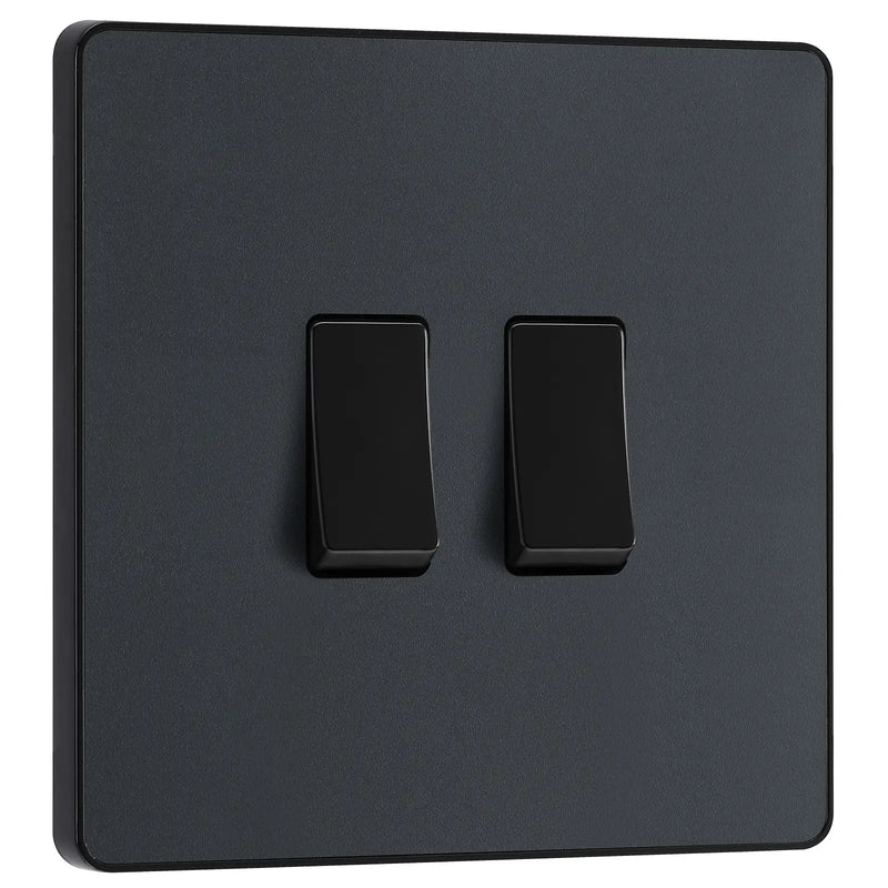 BG Electrical Evolve Matt Grey - Double, 2 way switch