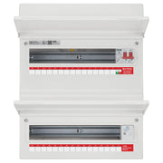 BG Circuit Protection Dual Row - 36 module, 31 way, 100A Main Switch, 100A Connector Block, Type 2 SPD