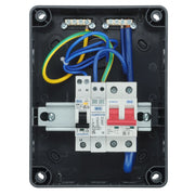 Sync Energy Consumer Unit - 5 Module, IP66, Plastic, Grey, 100A Main Switch,40A 30mA Double Pole RCBO, Type A, Type 2 SPD + 1 spare way