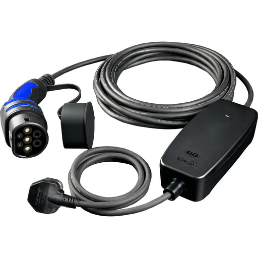 Sync Energy EV Cables - EV Charging Cable, Mode 2, 3 Pin UK Plug to EV Type 2 - 10 Metres