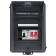 Sync Energy EV Circuit Protection - 5 Module EV Consumer Unit 100A with Main Switch, RCBO, SPD IP65 - Grey