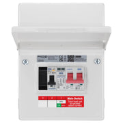 Sync Energy EV Circuit Protection - 5 module, White, 100A Main Switch, 40A 30mA Double Pole RCBO, Type 2 SPD + 1 spare way