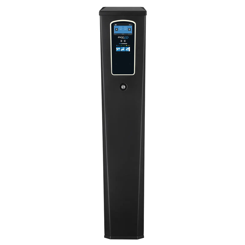 Sync Energy Pro Charger - EV Twin Bollard Pro Charger, 2 x 7.4kW, Single Phase - 4G, MID Meter