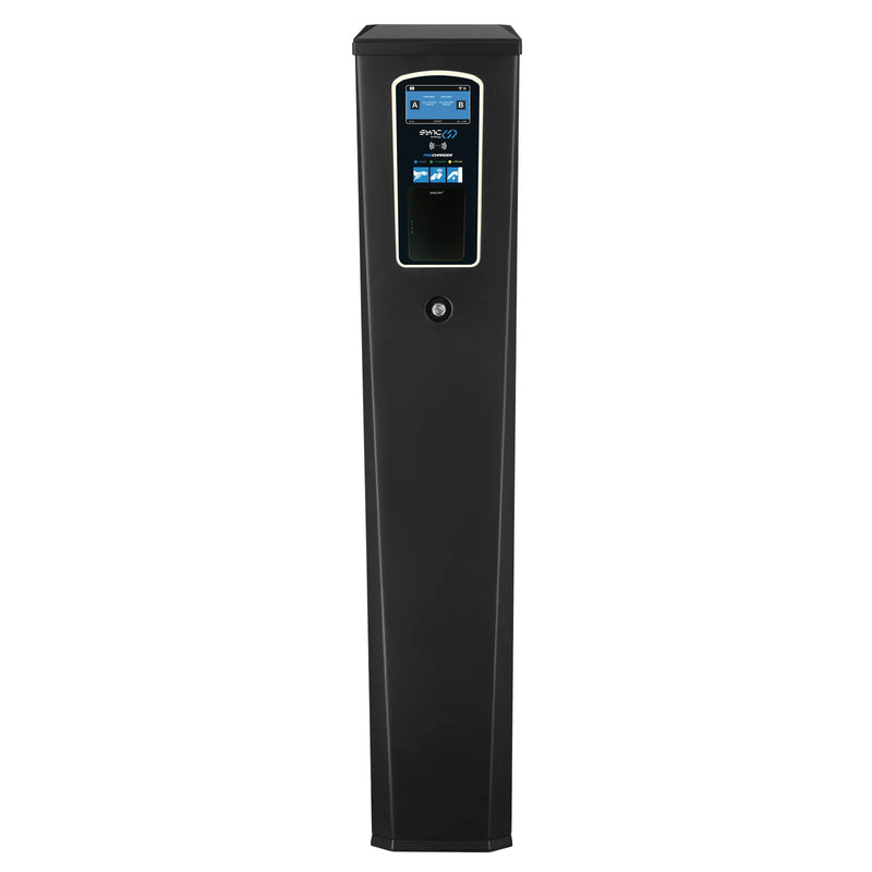Sync Energy Pro Charger - EV Twin Bollard Pro Charger, 2 x 11kW, Three Phase - 4G, MID Meter with Pay Terminal
