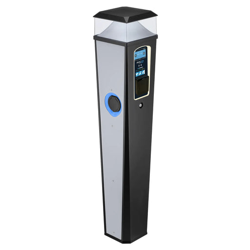 Sync Energy Pro Charger - EV Twin Bollard Pro Charger with Light 2 x 7.4kW, Single Phase - 4G, MID Meter with Pay Terminal