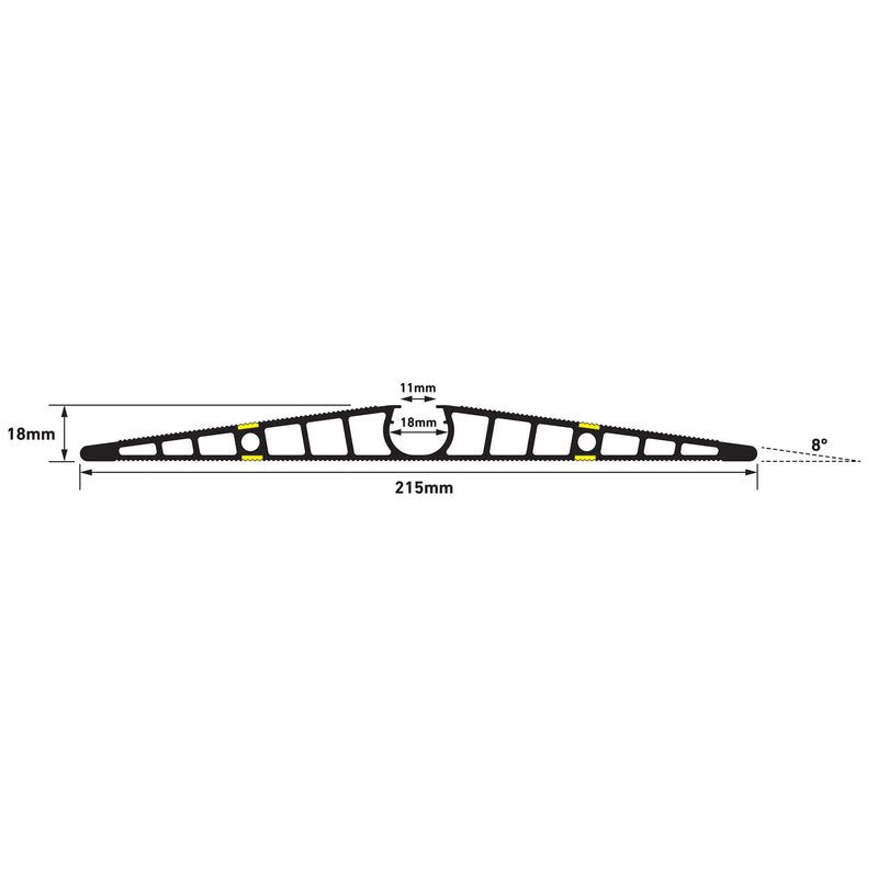 D-Line Floor Cover - Ultra Cable Cover, 2m length Black