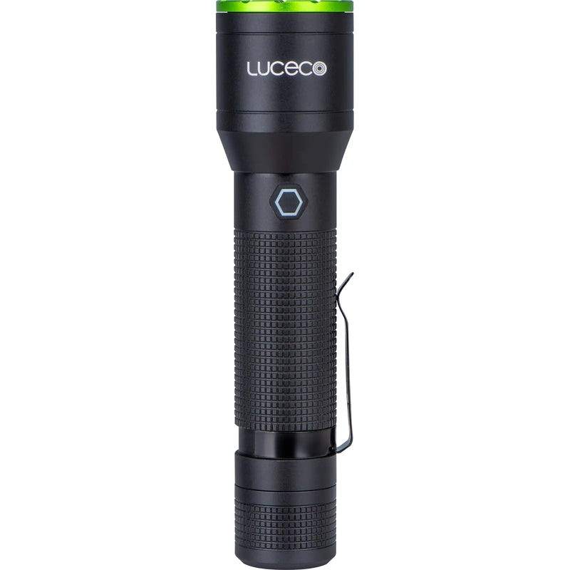 Luceco Hand Torch - Multi Focus LED Hand Torch, USB-C Rechargeable, Inspection Light, 3 Lighting Modes, IP44, 4W, 400lm, 6500K