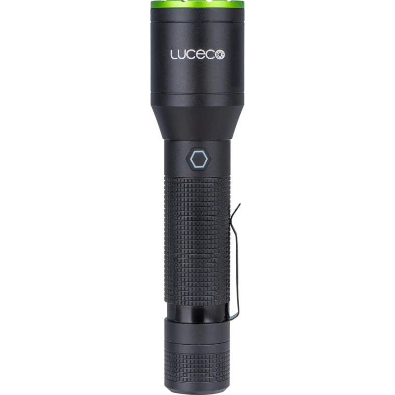 Luceco Hand Torch - Multi Focus LED Hand Torch, USB-C Rechargeable, Inspection Light, 3 Lighting Modes, IP44, 6W, 600lm, 6500K
