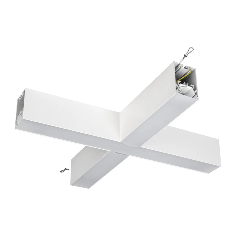 Luceco Contour Suspended - Contour 568mm suspended X connector module 1200lumens with fixed output driver finished in white