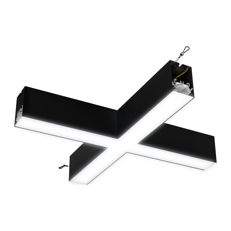 Luceco Contour Suspended - Contour 568mm suspended X connector module 2400lumens with fixed output driver finished in black