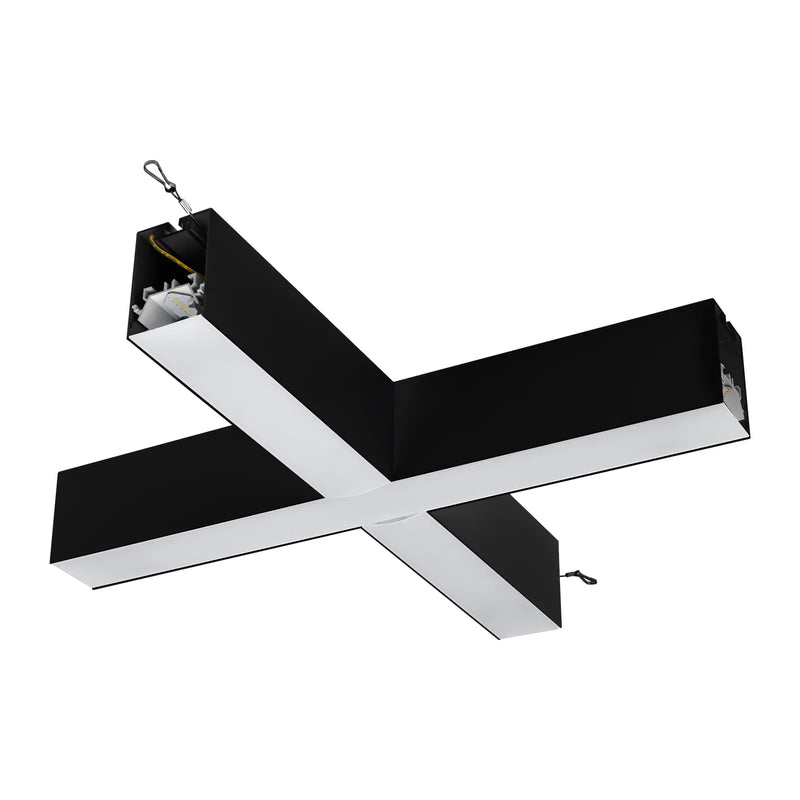 Luceco Contour Suspended - Contour 568mm suspended X connector module 2400lumens with fixed output driver finished in black