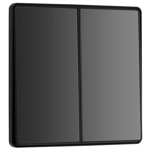 BG Electrical Evolve Black Chrome - Double, 2 way switch, edge rocker