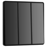 BG Electrical Evolve Black Chrome - Triple, 2 way switch, edge rocker
