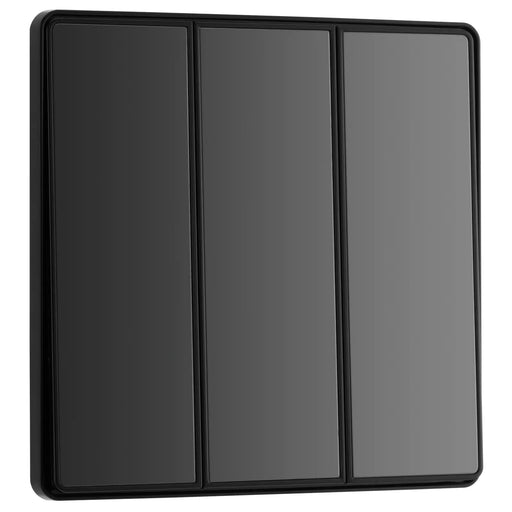 BG Electrical Evolve Black Chrome - Triple, 2 way switch, edge rocker