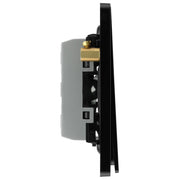 BG Electrical Evolve Black Chrome - Triple, 2 way switch, edge rocker