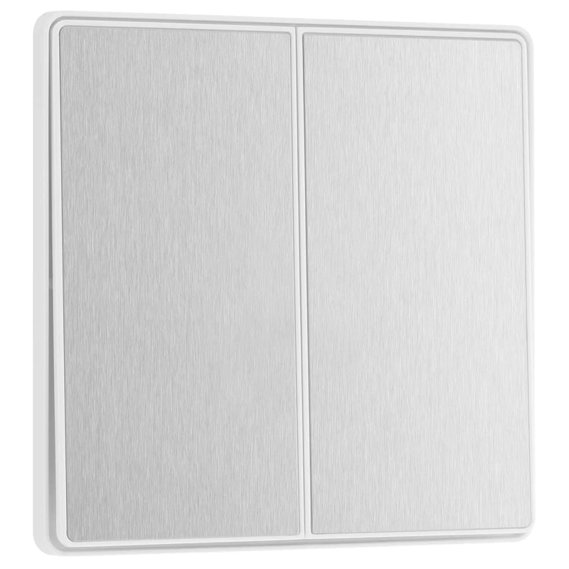 BG Electrical Evolve Brushed Steel - Double, 2 way switch, edge rocker