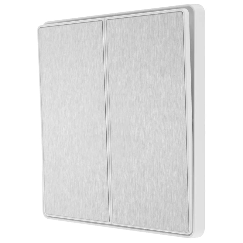 BG Electrical Evolve Brushed Steel - Double, 2 way switch, edge rocker