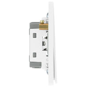 BG Electrical Evolve Brushed Steel - Double, 2 way switch, edge rocker