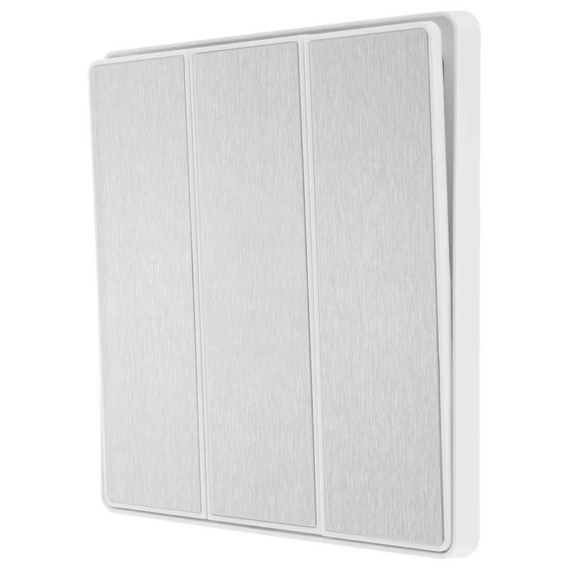 BG Electrical Evolve Brushed Steel - Triple, 2 way switch, edge rocker