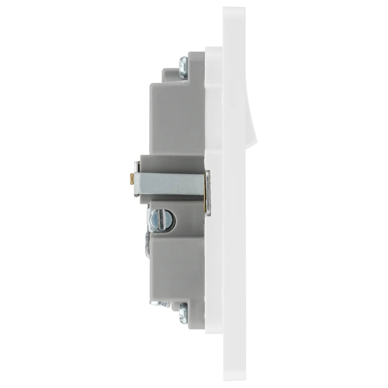 BG Electrical Evolve Brushed Steel - Single, switched, single pole, with 1 x USB A + 1 x USB C